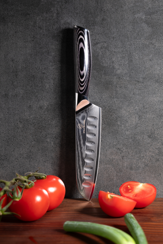 Damast-Santoku-Messer-Damastmesser-Santokumesser-Damast-Küchenmesser-Damastchefmesser-Scharfes-Küchenmesser-LH